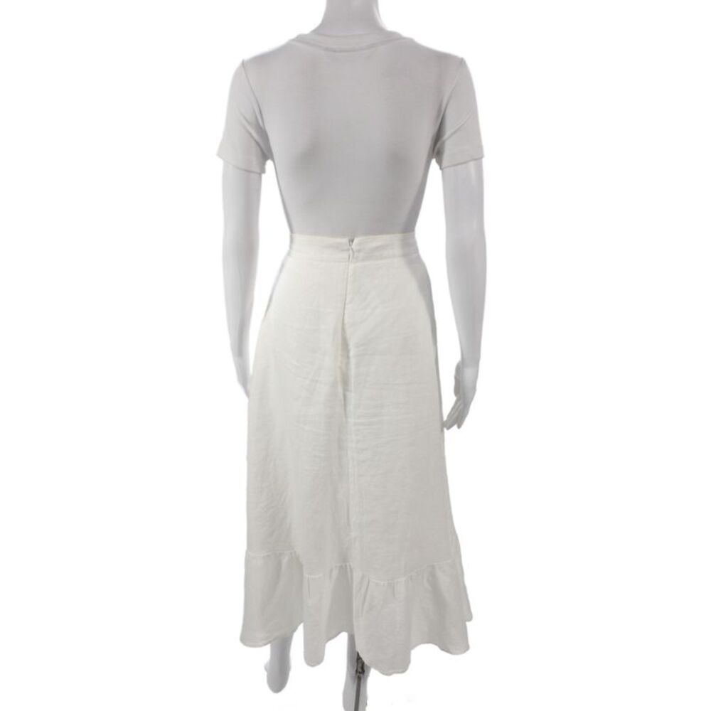 Reformation Womens A-Line White Linen Midi Skirt Size 4 - Picture 3 of 5